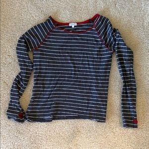 Girls gray/white striped shirt
